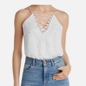 Wayf White Lace Crisscross Camisole